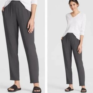 100% Silk EILEEN FISHER Gray Pants (2X)